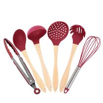 Conjunto de Utensílios Master Vermelho Inox/Silicone/Madeira 6 Peças