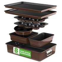 Conjunto de Utensílios para Assar NutriChef 8 Peças Antiaderente e Resistente ao Forno Conjunto de Utensílios para Assar NutriChef 8 Peças Antiaderente e Resistente ao Forno