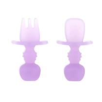 Conjunto de utensílios para bebês Bumkins Silicone Spoon Fork Soft 6M