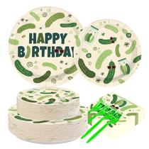 Conjunto de utensílios para festa Greencian 200 peças com design de picles