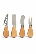 Conjunto de Utensílios para Queijo Facas, Espátula e Garfo em Inox com Cabo de Madeira Conjunto de Utensílios para Queijo Facas, Espátula e Garfo em Inox com Cabo de Madeira