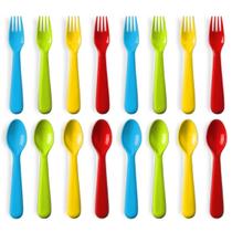 Conjunto de utensílios Plaskidy 16 peças de plástico para crianças sem BPA