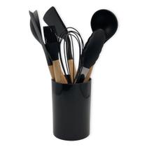 Conjunto De Utensilios Silicone 8 Peças - Preto