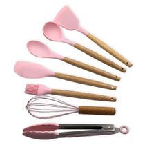 Conjunto de Utensilios Silicone 8 Peças - Rosa Conjunto de Utensilios Silicone 8 Peças - Rosa