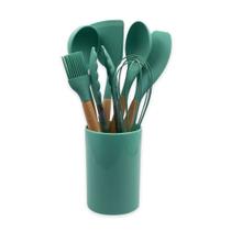 Conjunto de Utensilios Silicone 8 Peças - Verde Escuro Conjunto de Utensilios Silicone 8 Peças - Verde Escuro