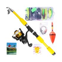 Conjunto De Vara De Pesca Telescópica De Fibra De Carbono 1.8/2.1m Com Carretilha E Bolsa NGB - Kit