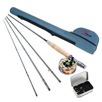 Conjunto de Vara e Carretilha para Pesca com Mosca 8 Fans 9 pés 5/6wt 4 Seções Conjunto de Vara e Carretilha para Pesca com Mosca 8 Fans 9 pés 5/6wt 4 Seções