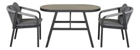 Conjunto De Varanda Aluminio 3 Pecas 1 Mesa 2 Cadeiras