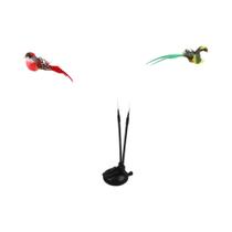 Conjunto De Varinha Interativa Para Gatos Com Pássaros Realistas, Bastão Longo Com Dupla Vara E