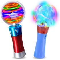Conjunto de varinhas Light Up Magic Ball e Spinning Light Wand para crianças