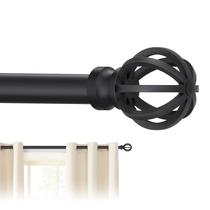 Conjunto de varões para cortinas Poskena Black Heavy Duty 66-120" Conjunto de varões para cortinas Poskena Black Heavy Duty 66-120"