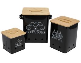 Conjunto de vasilhas de cozinha Gdfjiy Storage: batata, cebola, alho, 3 unidades
