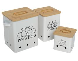 Conjunto de vasilhas de cozinha Gdfjiy Storage: batata, cebola, alho, 3 unidades