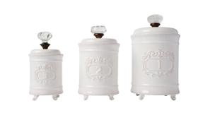 Conjunto de vasilhas de cozinha Mud Pie Circa White Ceramic (3 unidades)