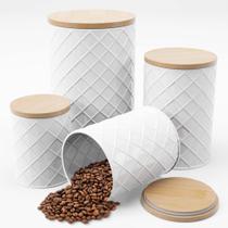 Conjunto de vasilhas Pebble & Stem de metal branco para balcão de cozinha