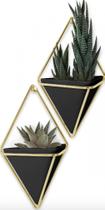 Conjunto de Vaso De Parede 2 Peças Preto Trigg - Umbra Conjunto de Vaso De Parede 2 Peças Preto Trigg - Umbra