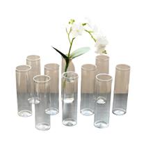 Conjunto De Vasos Cilíndricos Transparentes De Plástico Com 15 Ou 20 Peças Para Decoração De Conjunto De Vasos Cilíndricos Transparentes De Plástico Com 15 Ou 20 Peças Para Decoração De