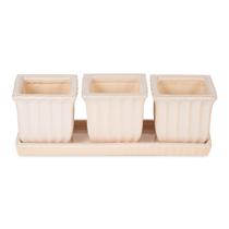 Conjunto de Vasos de Cerâmica Zingz & Thingz 30x10x10 cm 3 peças