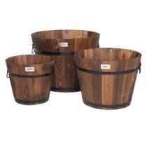 Conjunto de Vasos de Madeira VINGLI Barril 29-46 cm 3 peças
