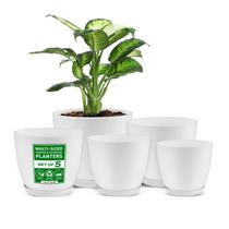 Conjunto de vasos de plantas Lifemaster Eco Friendly, pacote com 5 orifícios de drenagem
