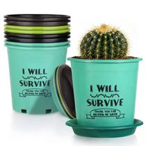 Conjunto de vasos de plantas NIKONIKO, pacote com 8, 16,5 cm, interior e exterior