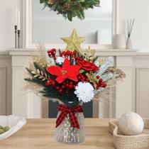 Conjunto de vasos florais de 100 peças centrais de Natal RyddeligHome Conjunto de vasos florais de 100 peças centrais de Natal RyddeligHome