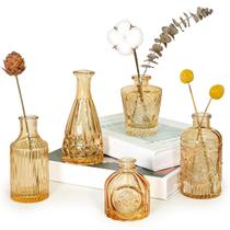 Conjunto de vasos Glass Bud SUPMIND Gold Amber Vintage Style (pacote com 5)