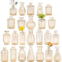 Conjunto de vasos Glass Bud TBWIND Small Amber Flower 24 unidades
