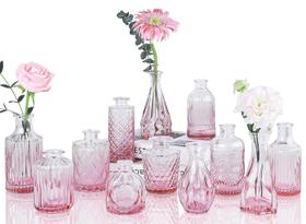 Conjunto de vasos Glass Bud UPBUD Pink 12 para peças centrais de casamento