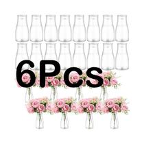 Conjunto De Vasos Plásticos Transparentes De Boca Larga De 6 Ou 8 Peças 15cm Para Decoração Floral