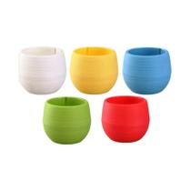 Conjunto De Vasos Redondos Mini Em Cores Mistas Com Combinadores Removíveis Para Plantas Suculentas