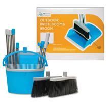 Conjunto de vassouras e pá de lixo JFB Home BristleComb Outdoor com alça de 49" Conjunto de vassouras e pá de lixo JFB Home BristleComb Outdoor com alça de 49"