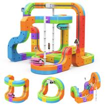 Conjunto de Veículos Brinquedo Auyoolin Trem Elétrico 3D 93pcs STEM