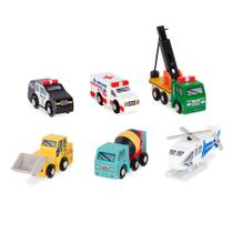 Conjunto de veículos de brinquedo Battat Wood Cars para crianças de 3 anos ou mais Conjunto de veículos de brinquedo Battat Wood Cars para crianças de 3 anos ou mais