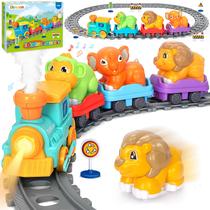 Conjunto de veículos de brinquedo Ellinjan Electric Train com música e luzes