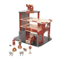 Conjunto de Veículos de Brinquedo Estação de Bombeiros de Madeira FReniland com 4 Andares Conjunto de Veículos de Brinquedo Estação de Bombeiros de Madeira FReniland com 4 Andares