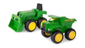 Conjunto de veículos de brinquedo John Deere, caminhão basculante e trator 18M+ Conjunto de veículos de brinquedo John Deere, caminhão basculante e trator 18M+