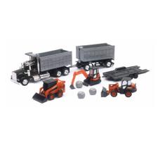 Conjunto de Veículos de Brinquedo NewRay Kubota Construção & Caçamba Kenwood