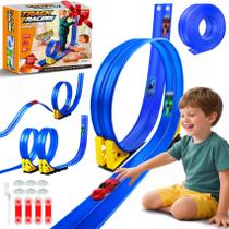 Conjunto de veículos de brinquedo Nicmore Flexible Race Track de 4,5 m com ventosas