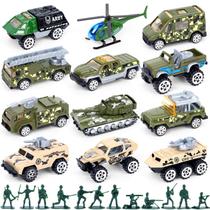 Conjunto de Veículos Militares de Brinquedo 3 otters 62 peças com Soldados