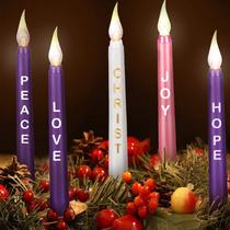 Conjunto de velas Advent Mudder LED Flameless Christmas 25 cm 5 unidades Conjunto de velas Advent Mudder LED Flameless Christmas 25 cm 5 unidades