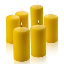 Conjunto de velas Citronella Pillar Parnoo Yellow 15 cm de altura e 7,5 cm