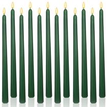Conjunto de velas cônicas sem gotejamento LPUSA de 12" Hunter Green sem perfume Conjunto de velas cônicas sem gotejamento LPUSA de 12" Hunter Green sem perfume