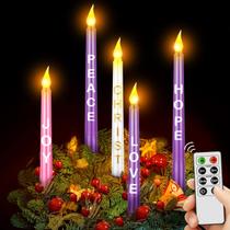 Conjunto de velas de Natal Advent Mudder LED Flameless, 5 unidades Conjunto de velas de Natal Advent Mudder LED Flameless, 5 unidades