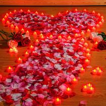 Conjunto de velas de pétalas de rosa artificial com luzes de chá LED Coume Conjunto de velas de pétalas de rosa artificial com luzes de chá LED Coume