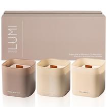 Conjunto de Velas de Soja Lumi Brand Nature's Bloom 3x278 g com Pavio de Madeira Conjunto de Velas de Soja Lumi Brand Nature's Bloom 3x278 g com Pavio de Madeira
