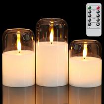 Conjunto de velas de vidro LED sem chama Lamp GenSwin de 3 a 15 cm