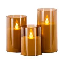 Conjunto De Velas Eletrônicas De LED Com Controle Remoto Em Acrílico Com Temporizadores Para