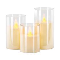 Conjunto De Velas Eletrônicas De LED Com Controle Remoto Em Acrílico Com Temporizadores Para