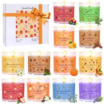 Conjunto de velas Furnizone Fall, pacote com 12 unidades de caramelo perfumado de soja e abóbora Conjunto de velas Furnizone Fall, pacote com 12 unidades de caramelo perfumado de soja e abóbora